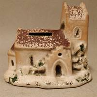 Kirke sparebøsse keramik gammel julepynt
